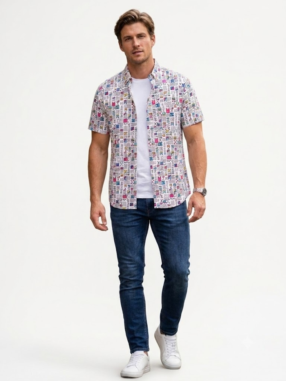 Chubbies Short Sleeve Button Down Shirt Size Large